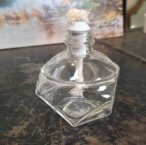 Vintage PYREX Glass Alcohol Burner Lamp Faceted Labware Spirit Lamp Wick